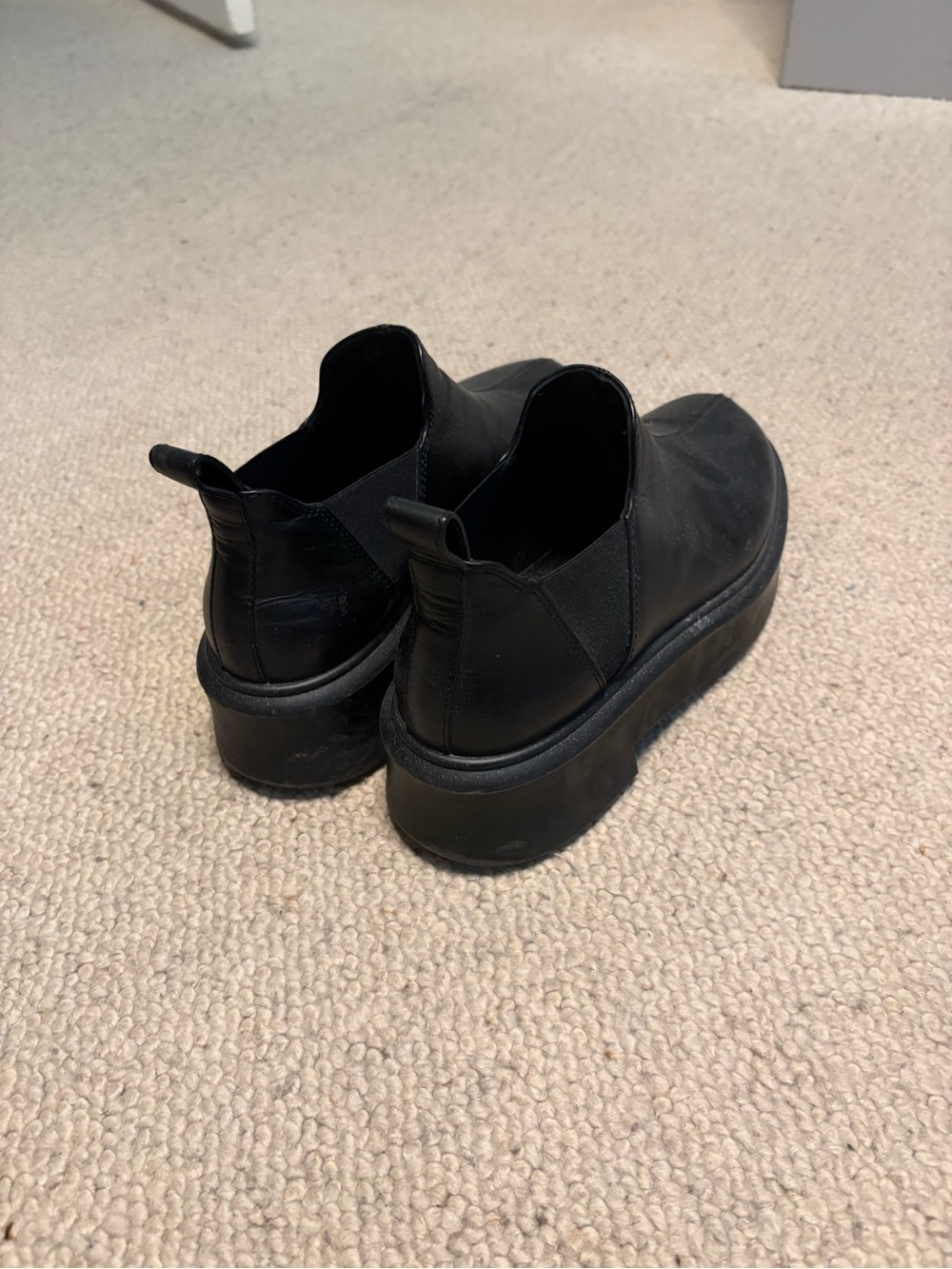 The Row Black Platform Chelsea Ankle Boots